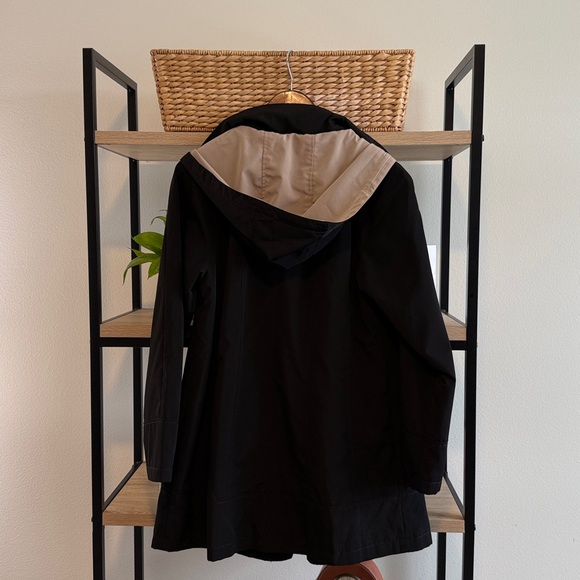 Coldwater Creek Black Hooded All Season Trench Coat Pocket Jacket, S - Picture 6 of 8